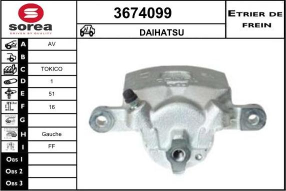 Sera 3674099 - Тормозной суппорт autosila-amz.com