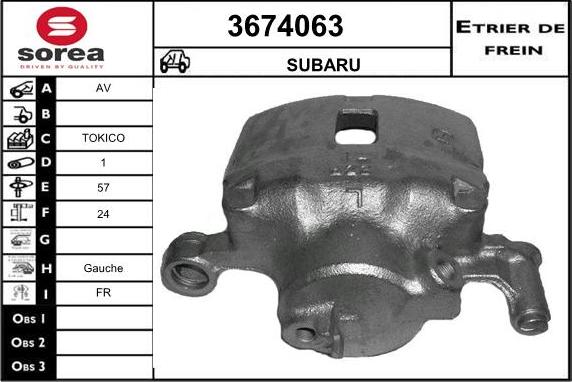 Sera 3674063 - Тормозной суппорт autosila-amz.com