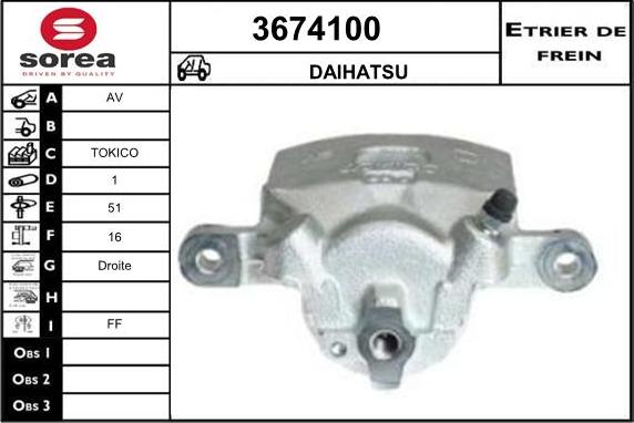 Sera 3674100 - Тормозной суппорт autosila-amz.com