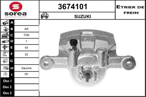 Sera 3674101 - Тормозной суппорт autosila-amz.com