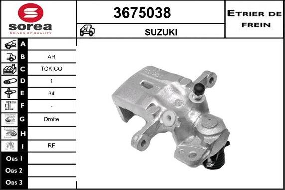 Sera 3675038 - Тормозной суппорт autosila-amz.com