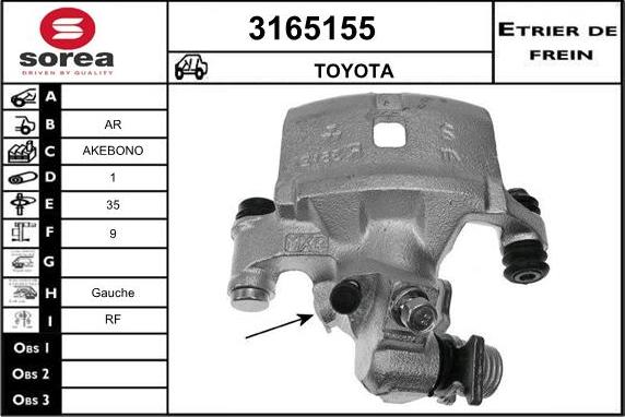 Sera 3165155 - Тормозной суппорт autosila-amz.com