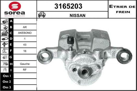 Sera 3165203 - Тормозной суппорт autosila-amz.com