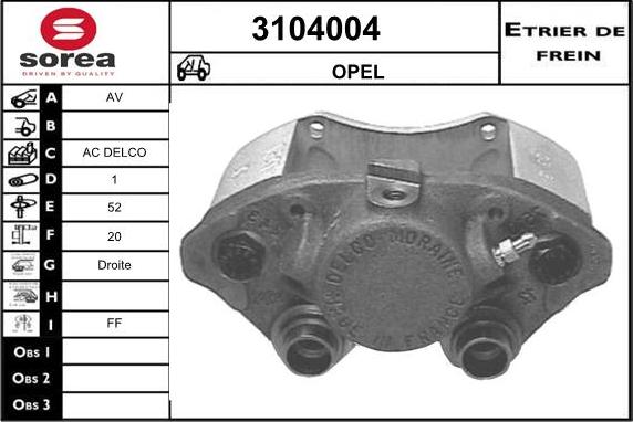 Sera 3104004 - Тормозной суппорт autosila-amz.com