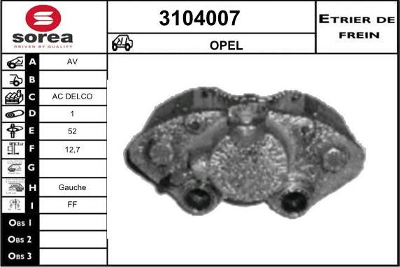 Sera 3104007 - Тормозной суппорт autosila-amz.com