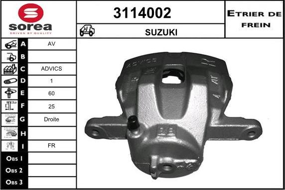 Sera 3114002 - Тормозной суппорт autosila-amz.com