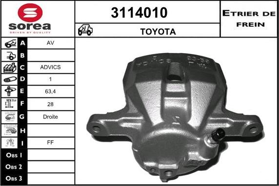 Sera 3114010 - Тормозной суппорт autosila-amz.com