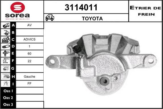 Sera 3114011 - Тормозной суппорт autosila-amz.com