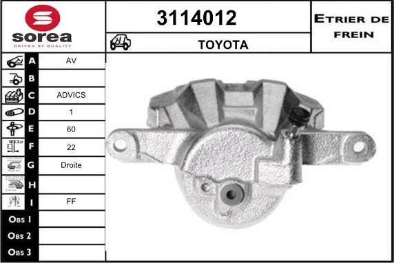 Sera 3114012 - Тормозной суппорт autosila-amz.com