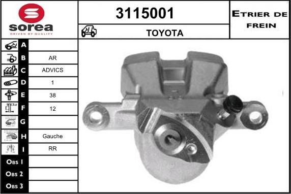 Sera 3115001 - Тормозной суппорт autosila-amz.com