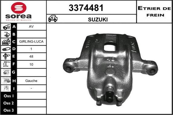 Sera 3374481 - Тормозной суппорт autosila-amz.com