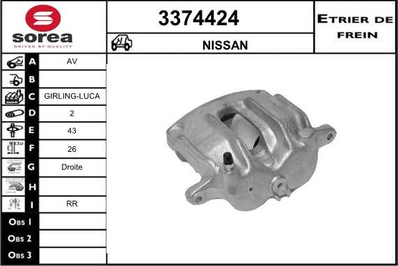 Sera 3374424 - Тормозной суппорт autosila-amz.com