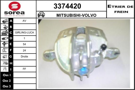 Sera 3374420 - Тормозной суппорт autosila-amz.com