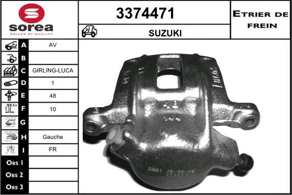 Sera 3374471 - Тормозной суппорт autosila-amz.com