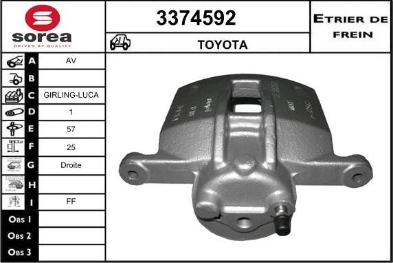 Sera 3374592 - Тормозной суппорт autosila-amz.com