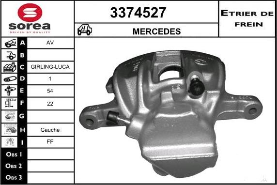 Sera 3374527 - Тормозной суппорт autosila-amz.com