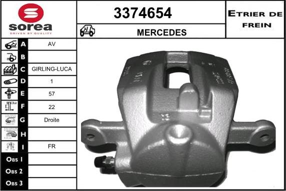 Sera 3374654 - Тормозной суппорт autosila-amz.com