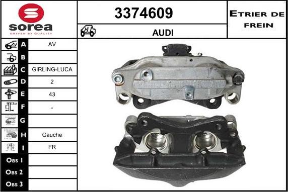 Sera 3374609 - Тормозной суппорт autosila-amz.com