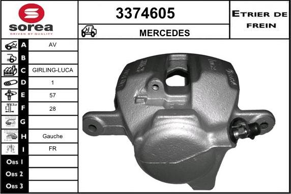 Sera 3374605 - Тормозной суппорт autosila-amz.com