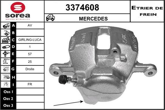 Sera 3374608 - Тормозной суппорт autosila-amz.com