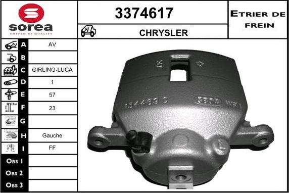 Sera 3374617 - Тормозной суппорт autosila-amz.com