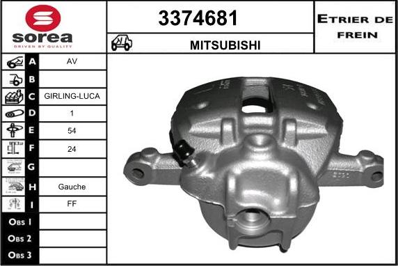 Sera 3374681 - Тормозной суппорт autosila-amz.com