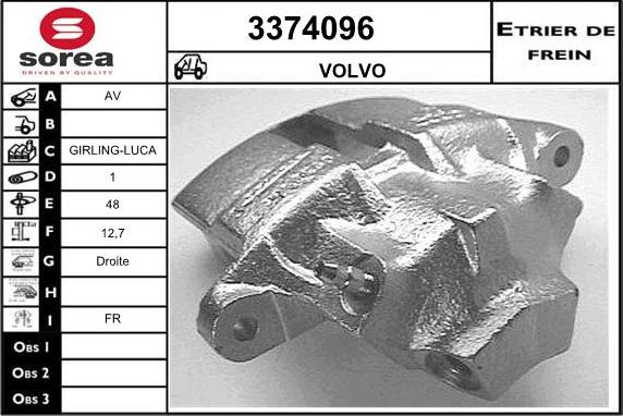 Sera 3374096 - Тормозной суппорт autosila-amz.com