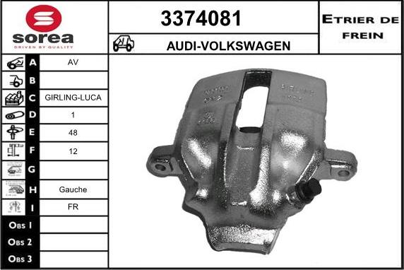 Sera 3374081 - Тормозной суппорт autosila-amz.com