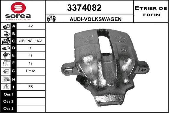 Sera 3374082 - Тормозной суппорт autosila-amz.com