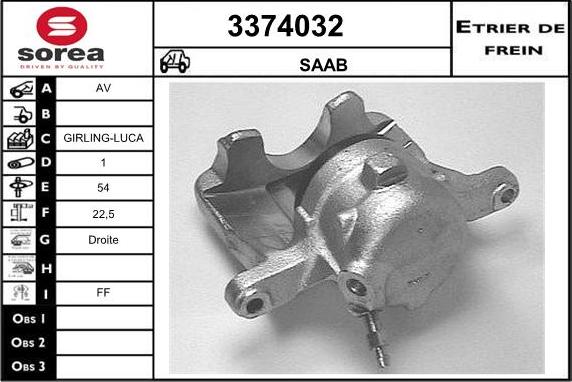 Sera 3374032 - Тормозной суппорт autosila-amz.com