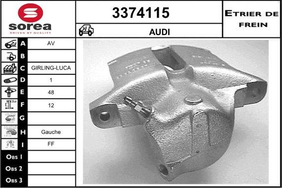 Sera 3374115 - Тормозной суппорт autosila-amz.com