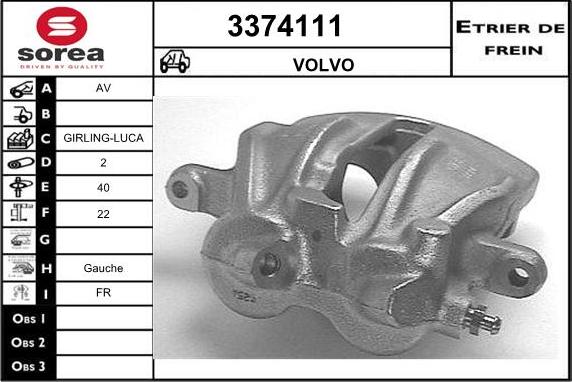 Sera 3374111 - Тормозной суппорт autosila-amz.com