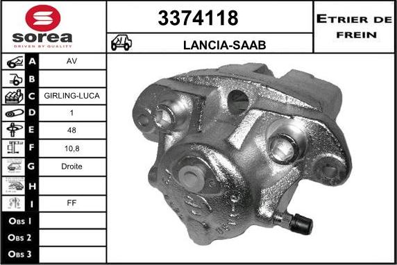 Sera 3374118 - Тормозной суппорт autosila-amz.com