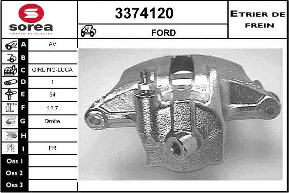 Sera 3374120 - Тормозной суппорт autosila-amz.com