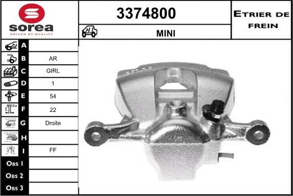 Sera 3374800 - Тормозной суппорт autosila-amz.com