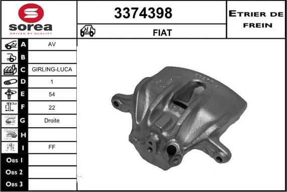 Sera 3374398 - Тормозной суппорт autosila-amz.com