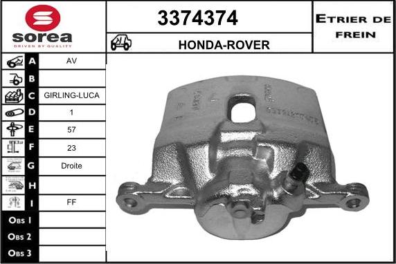 Sera 3374374 - Тормозной суппорт autosila-amz.com