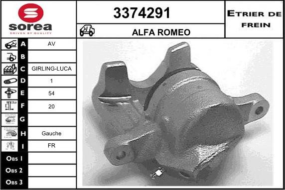 Sera 3374291 - Тормозной суппорт autosila-amz.com