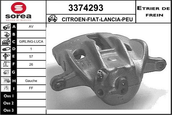 Sera 3374293 - Тормозной суппорт autosila-amz.com