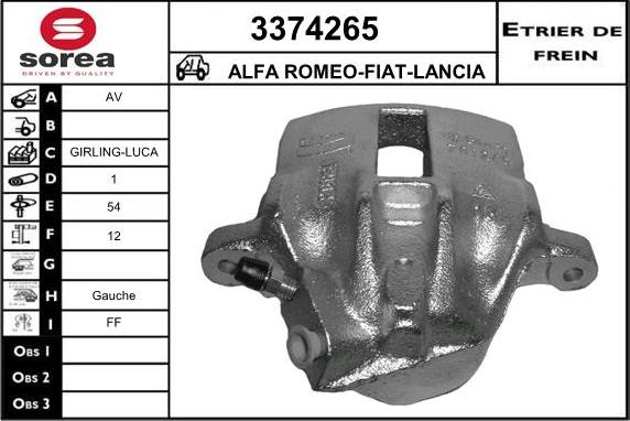 Sera 3374265 - Тормозной суппорт autosila-amz.com