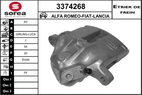 Sera 3374268 - Тормозной суппорт autosila-amz.com