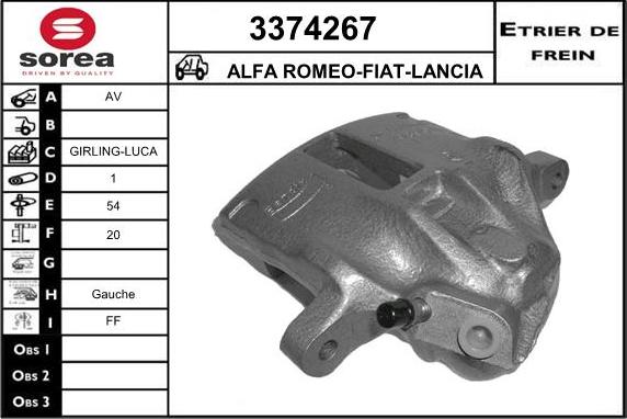 Sera 3374267 - Тормозной суппорт autosila-amz.com