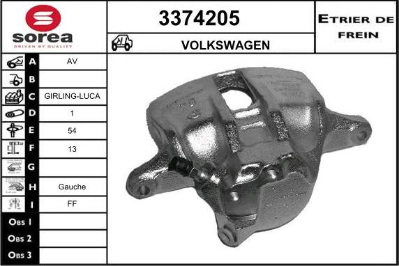 Sera 3374205 - Тормозной суппорт autosila-amz.com