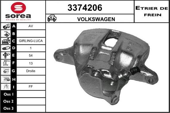 Sera 3374206 - Тормозной суппорт autosila-amz.com