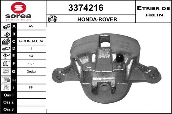 Sera 3374216 - Тормозной суппорт autosila-amz.com