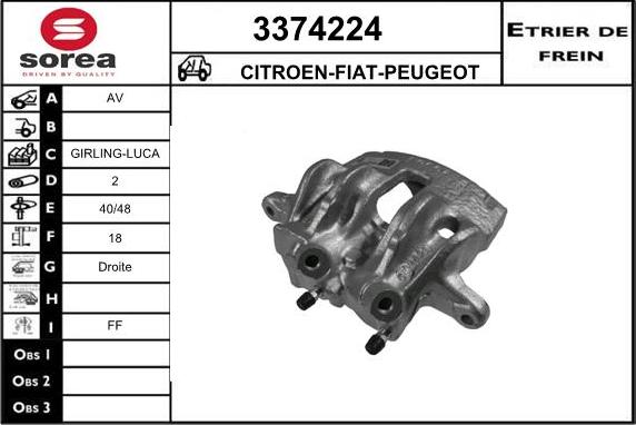 Sera 3374224 - Тормозной суппорт autosila-amz.com