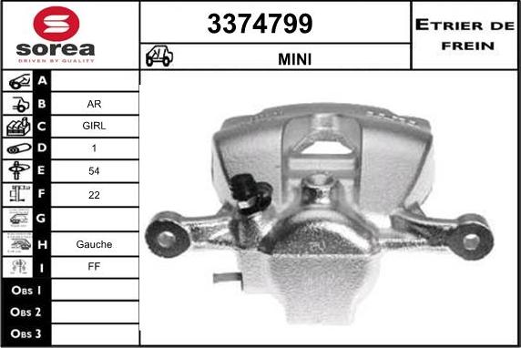 Sera 3374799 - Тормозной суппорт autosila-amz.com