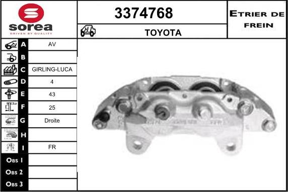 Sera 3374768 - Тормозной суппорт autosila-amz.com