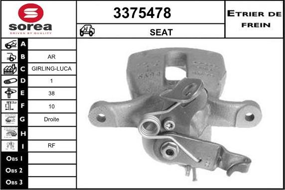 Sera 3375478 - Тормозной суппорт autosila-amz.com