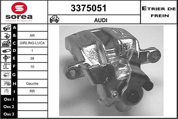 Sera 3375051 - Тормозной суппорт autosila-amz.com